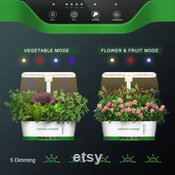 Mars Hydro 12 Pods Hydroponics Growing System with 6L Water Tank Dimmable LED Grow Light for Seeding and Clone