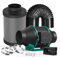 Mars Hydro 4 Inch Inline Ducting Fan And Carbon Filter Combo With Thermostat Controller