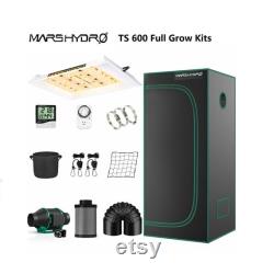 Mars Hydro Complete Grow Kits 2x2x5ft TS 600 LED Grow Light Full Spectrum 24 x24 x55 Indoor Grow Tent with 4 Ventilation Kit Indoor Plants