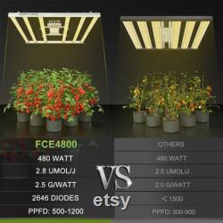 Mars Hydro FC-E4800 Plant Light 4x4ft Led Grow Light UV IR Full Spectrum Grow Light Bar 480Watt Dimmable Commercial Grow Lamp Detachable