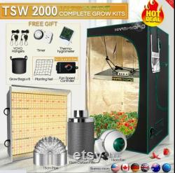 Mars Hydro TSW 2000W LED Grow Light Carbon Filter 4'x4' Grow Tent Complete Kit