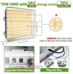 Mars Hydro TSW 2000W LED Grow Light Carbon Filter 4'x4' Grow Tent Complete Kit