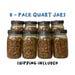 Milo 'n' Whole Oats Grain Jars For Gourmet Or Medicinal Mushroom Spawn, Grain To Grain Transfers, Sterile Quart Wide Mouth 8 Pack