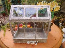 Mini Greenhouse Cottage Showcase Showcase Shabby White Vintage Old Glass Box Lantern Tealight Glass Box Glass House Plant House Cultivation