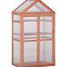 Mini Greenhouse Kit, 32 X 19 X 54 Garden Wood Cold Frame Greenhouse Planter With Adjustable Shelves, Double Doors, Orange Color