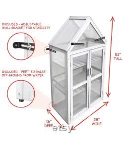 Mini Greenhouse Kit, French Gray, 3-Tier, Solid Wood Greenhouses for Outdoors, Indoor Garden.