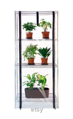 Mini greenhouse with grow light Broody XL for Indoor Plant Care, with ultra clear Silicon cover, indoor greenhouse kit,portable, Plant shelf
