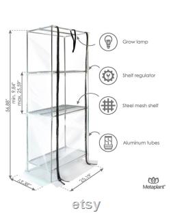 Mini greenhouse with grow light Broody XL for Indoor Plant Care, with ultra clear Silicon cover, indoor greenhouse kit,portable, Plant shelf