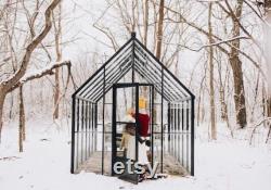 Mirrored Glass Greenhouse Convert to prefab cabin free shipping