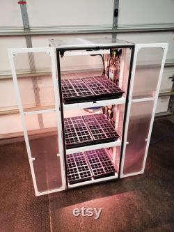 Mobile Greenhouse Cabinet Small Turn-Key Seedling Grow Station for Indoor Outdoor