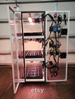 Mobile Greenhouse Cabinet Small Turn-Key Seedling Grow Station for Indoor Outdoor