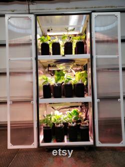 Mobile Greenhouse Cabinet Small Turn-Key Seedling Grow Station for Indoor Outdoor