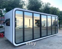 Modern PreFab Pod House with glass views. Comes completely furnished with interiors, kitchen bath and lighting. Comes completely assembled