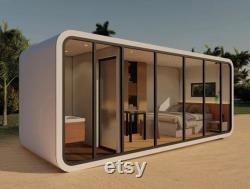 Modern PreFab Pod House with glass views. Comes completely furnished with interiors, kitchen bath and lighting. Comes completely assembled