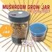 Mushroom Grow Jar 5 Agar Plates (mea) Quart Wide-mouth All In One Grow Jar With Reusable Plastic Lid Organic Rye And Cvg