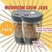 Mushroom Grow Jars 2 Pack Quart Wide-mouth All In One Grow Jar With Reusable Plastic Lid Organic Rye And