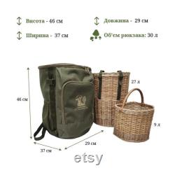 Mushroom Hunting Basket Foraging Backpack, Picking Morels Rucksack, Mushroom Collecting Bag