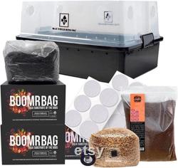 North Spore Boomr Bag Monotub Kit Complete Mushroom Grow Kit Just Add Spores Includes Monotub, Sterile Substrates, Coco Coir and Filters