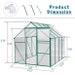 Outdoor Garden Greenhouse, Walk In Polycarbonate Greenhouse, 8.3' X 6.2' X 6.6' Greenhouse With Sliding Door And Rain Gutter