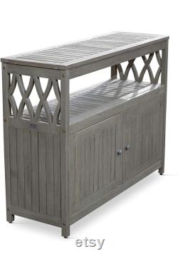 Outdoor Living Longs Peak Eucalyptus Sideboard, Storage, Driftwood Gray