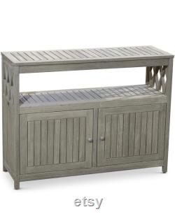 Outdoor Living Longs Peak Eucalyptus Sideboard, Storage, Driftwood Gray