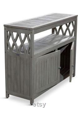 Outdoor Living Longs Peak Eucalyptus Sideboard, Storage, Driftwood Gray