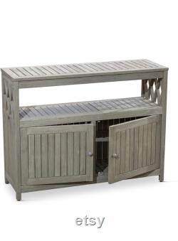 Outdoor Living Longs Peak Eucalyptus Sideboard, Storage, Driftwood Gray