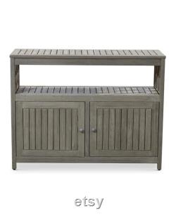 Outdoor Living Longs Peak Eucalyptus Sideboard, Storage, Driftwood Gray