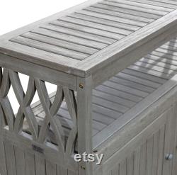 Outdoor Living Longs Peak Eucalyptus Sideboard, Storage, Driftwood Gray