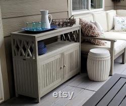 Outdoor Living Longs Peak Eucalyptus Sideboard, Storage, Driftwood Gray