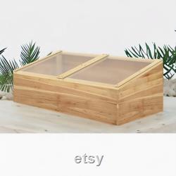 Outdoor Wooden Low Cold Frame Greenhouse Garden Patio Plant Storage Home Furniture