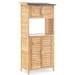 Outdoor Wooden Storage Cabinet, Backyard Garden Shed Tool Sheds, Utility Organizer With Potting Bench