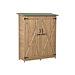 Outdoor Wooden Storage Shed Utility Tool Organizer With Waterproof Asphalt Rood, Lockable Doors, 3 Tier Shelves For Lawn, Garden, Natural