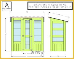 PLANS for Greenhouse 6ft x 3ft made from Standard Materials, DIY Woodworking Project for the Garden, with Door Window Built in Shelves