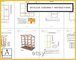 PLANS for Greenhouse 6ft x 3ft made from Standard Materials, DIY Woodworking Project for the Garden, with Door Window Built in Shelves
