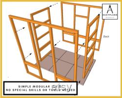 PLANS for Greenhouse 6ft x 3ft made from Standard Materials, DIY Woodworking Project for the Garden, with Door Window Built in Shelves