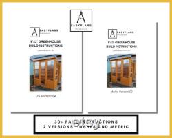 PLANS for Greenhouse 6ft x 3ft made from Standard Materials, DIY Woodworking Project for the Garden, with Door Window Built in Shelves
