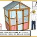 Plans For Greenhouse 6ft X 4ft (or 8ft), Standard Materials, Gable Roof, Front Opening Door, Rear Window, Includes Staging And Potting Table