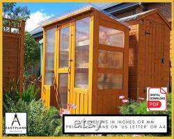 PLANS for Greenhouse 6ft x 4ft with Door, Window, Built in Shelves DIY Woodwork Project for the Garden