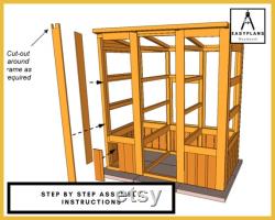 PLANS for Greenhouse 6ft x 4ft with Door, Window, Built in Shelves DIY Woodwork Project for the Garden