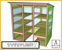 PLANS for Greenhouse 6ft x 4ft with Door, Window, Built in Shelves DIY Woodwork Project for the Garden