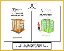 PLANS for Greenhouse 6ft x 4ft with Door, Window, Built in Shelves DIY Woodwork Project for the Garden