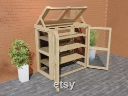 Plans for Small Wooden Micro Greenhouse Opening Lid and Doors with Shelves Digital Woodwork Plans Download Only Imperial Excludes Materials