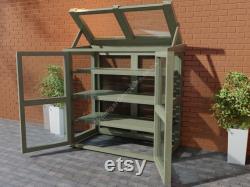 Plans for Small Wooden Micro Greenhouse Opening Lid and Doors with Shelves Digital Woodwork Plans Download Only Imperial Excludes Materials