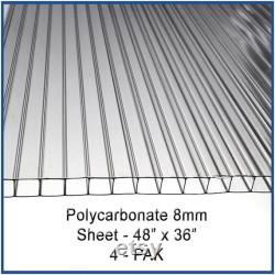 Polycarbonate Sheet DW Clear 8mm 48 x 36 (pack of 4)