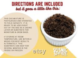 Premium Pasteurized CVG Substrate 5 lbs. Coir, Vermiculite, Gypsum Mix for Mushroom Growth Hydrated to Field Capacity for Mycology