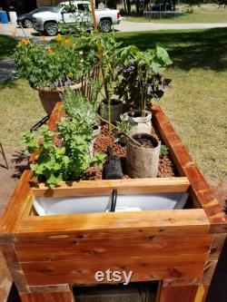 Red Cedar 50 Gallon Aquaponic Raised Planter