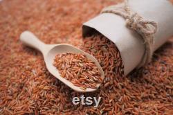 Red Rice Organic Seeds, 100 Count Red Rice Seed, Rice Plant Seeds for Pot and Garden, Non-GMO Heirloom, Open Pollination