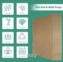 Renu Terra Classic Mats for Growing Microgreens and Leafy Greens, Jute Mats for Indoor Gardening, Hydroponic Growing Pads and Sprouting Tray