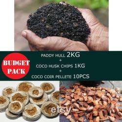 Rice hull coco husk chips coco coir pellet budget pack Burned Rice Husk Ash Hydroponic Substrate Orchids Anthurium and orchid other Plants